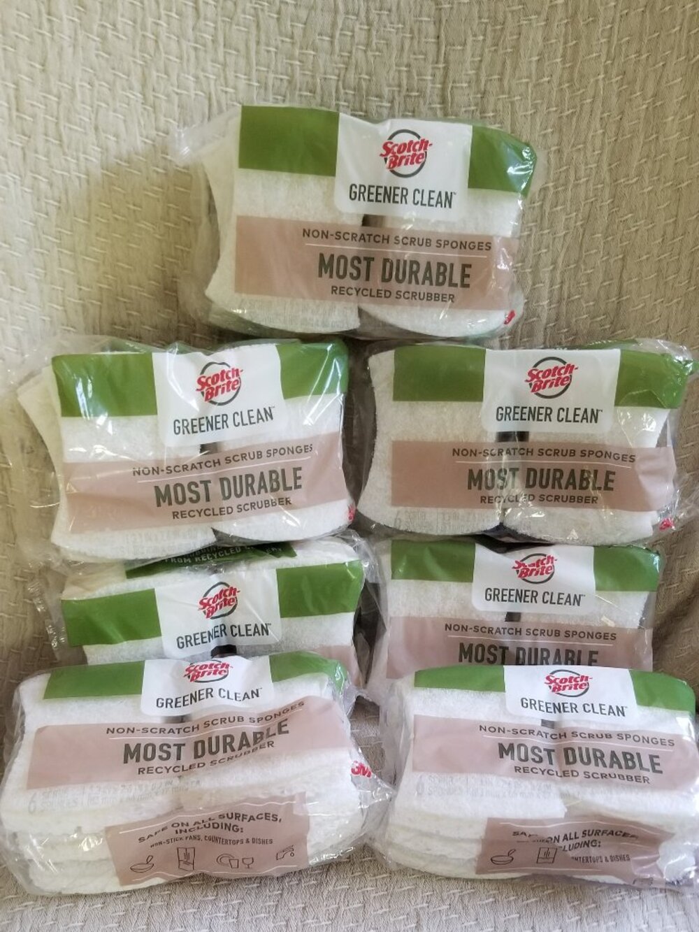 7 Packages Scotch Brite Greener Clean Scrub Sponges Most Durable Brand New